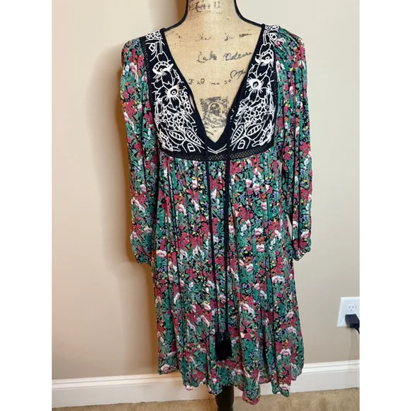 Anthropologie Floreat Ottava Peasant Dress Boho embroidered size S - Picture 2 of 8